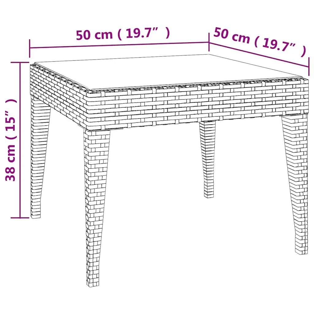 Brown End Table with Tempered Glass Top