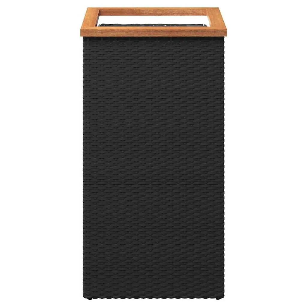 Black 40x40x80 cm Poly Rattan Garden Bed