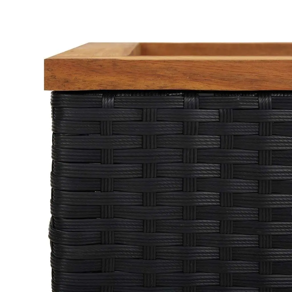 Black 40x40x80 cm Poly Rattan Garden Bed