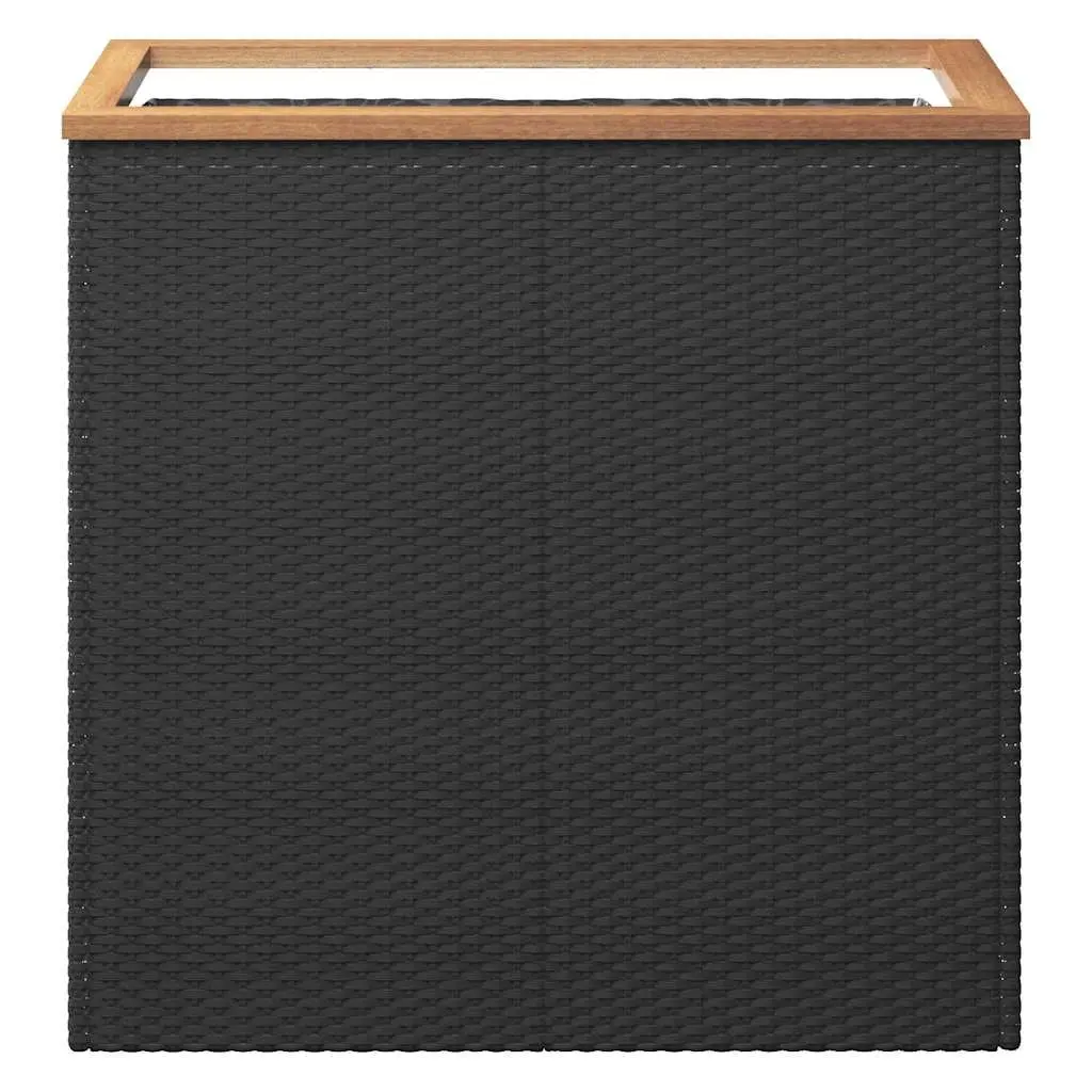 Poly Rattan Planter PE Rattan 80x40x80 cm Black Garden Raised Bed Outdoor Flower Pot Box