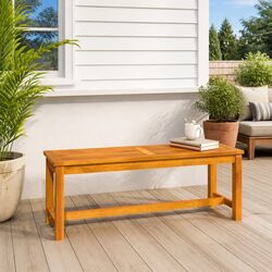 Sturdy Solid Acacia Wood Garden Bench for Outdoor Use