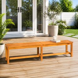 Brown Solid Wood Acacia Garden Bench 180cm