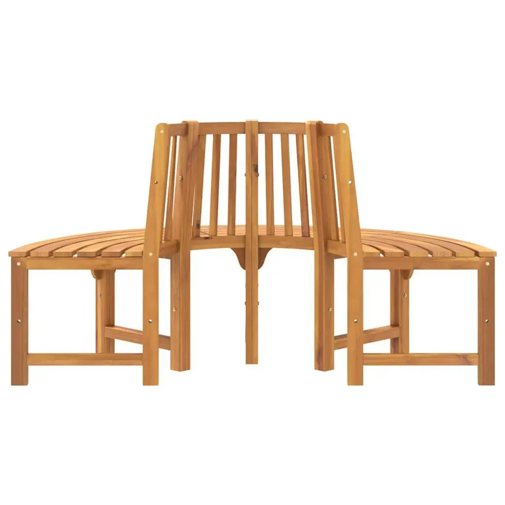 Solid Eucalyptus Half Round Tree Bench Ø160cm Brown