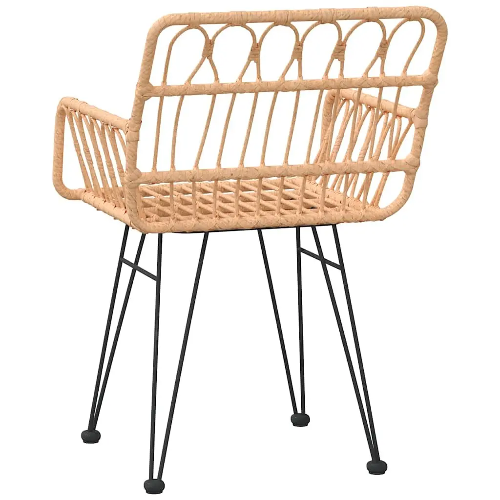 2-Piece Outdoor Garden Chairs with Armrest