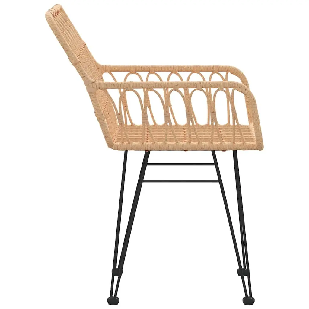 2-Piece Outdoor Garden Chairs with Armrest