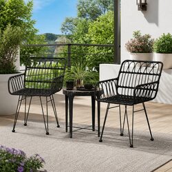 High-Quality Outdoor Garden Chairs Set of 2 in Black