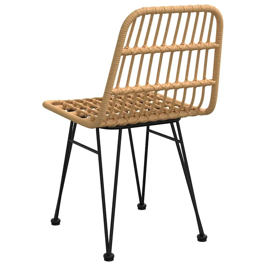 Garden Chairs PE Rattan Steel 48 x 62 x 84 cm Brown 2 Piece Set