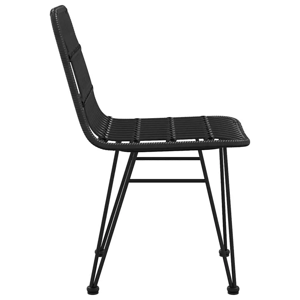 Outdoor Garden Chairs PE Rattan Steel Frame Black 2 Piece