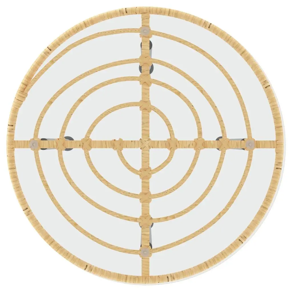 50cm Round Outdoor Dining Table with Glass Top