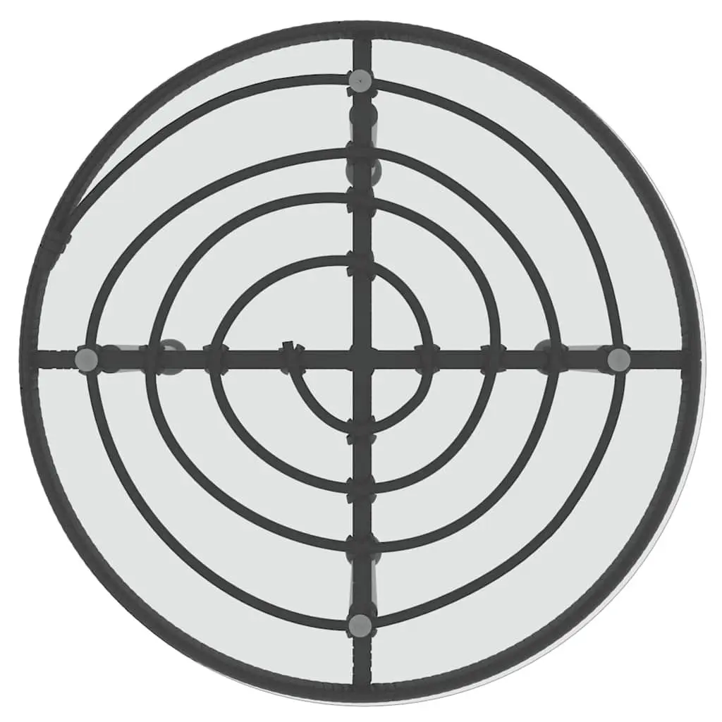 Round 50 cm Black Glass Dining Table for Outdoor Use