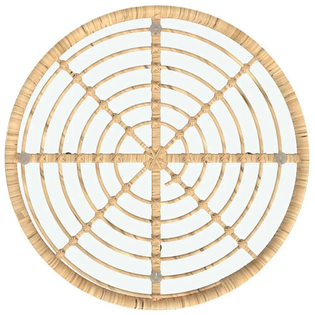 Round Dining Table 80cm with Tempered Glass and Steel Frame