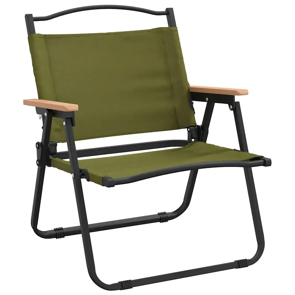 Folding Camping Chairs 2 pcs Green for Outdoor Use