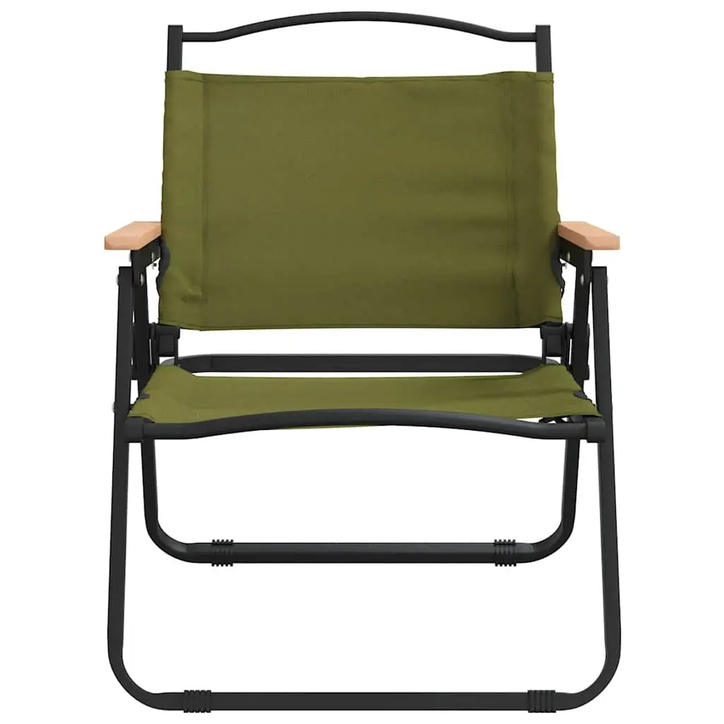 Folding Camping Chairs 2 pcs Green for Outdoor Use