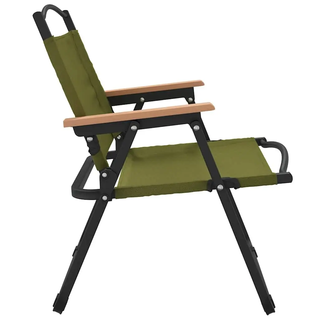 Folding Camping Chairs 2 pcs Green for Outdoor Use