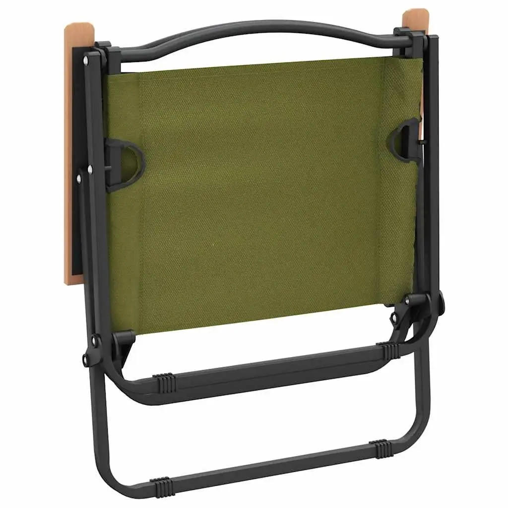Folding Camping Chairs 2 pcs Green for Outdoor Use