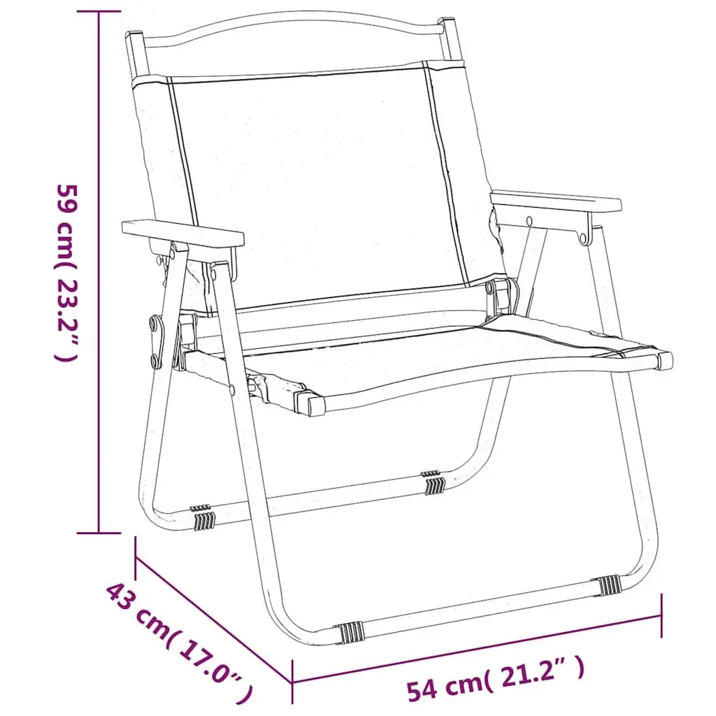 Folding Camping Chairs 2 pcs Green for Outdoor Use