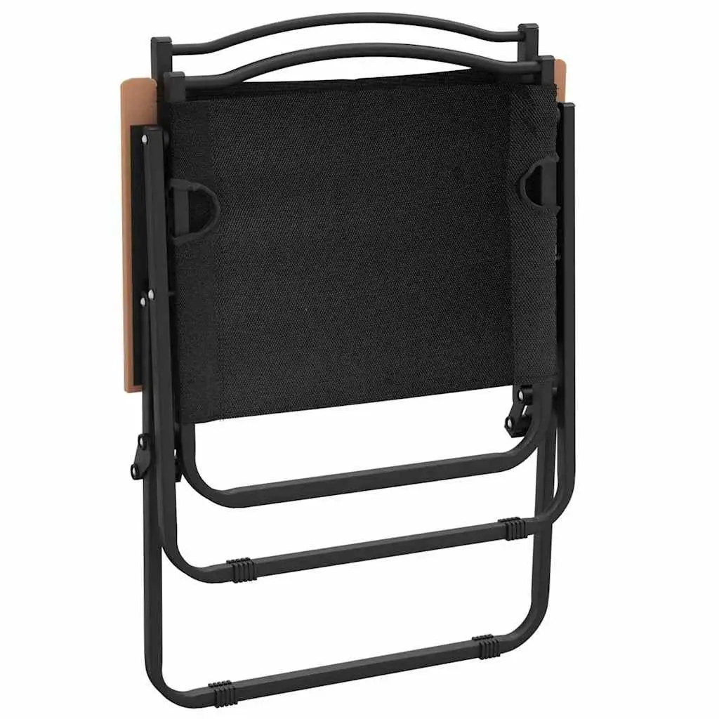 Portable Folding Outdoor Camping Chairs, Black, 2 pcs
