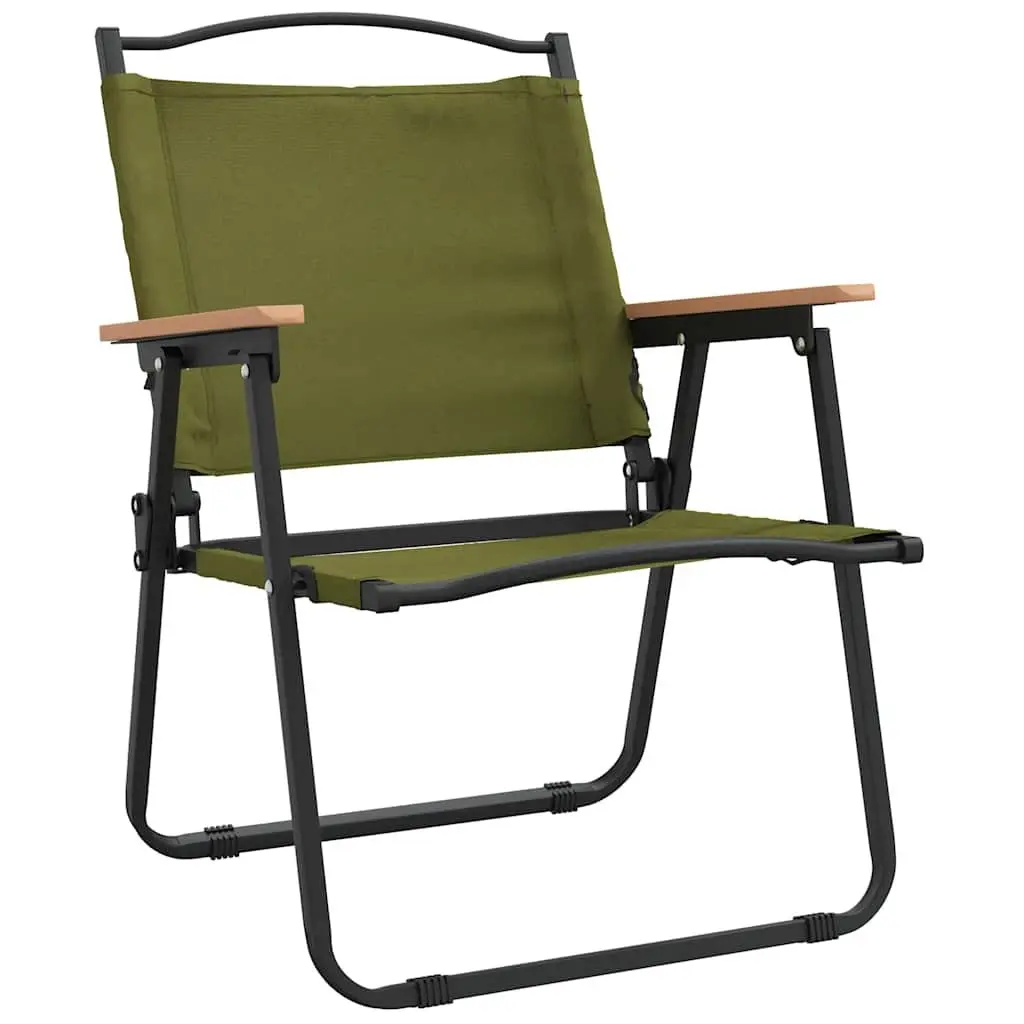 Camping Chair Oxford Fabric Green Folding Portable 2 Piece
