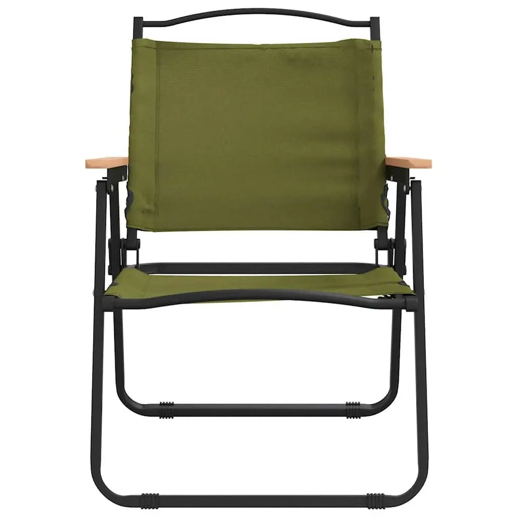 Camping Chair Oxford Fabric Green Folding Portable 2 Piece