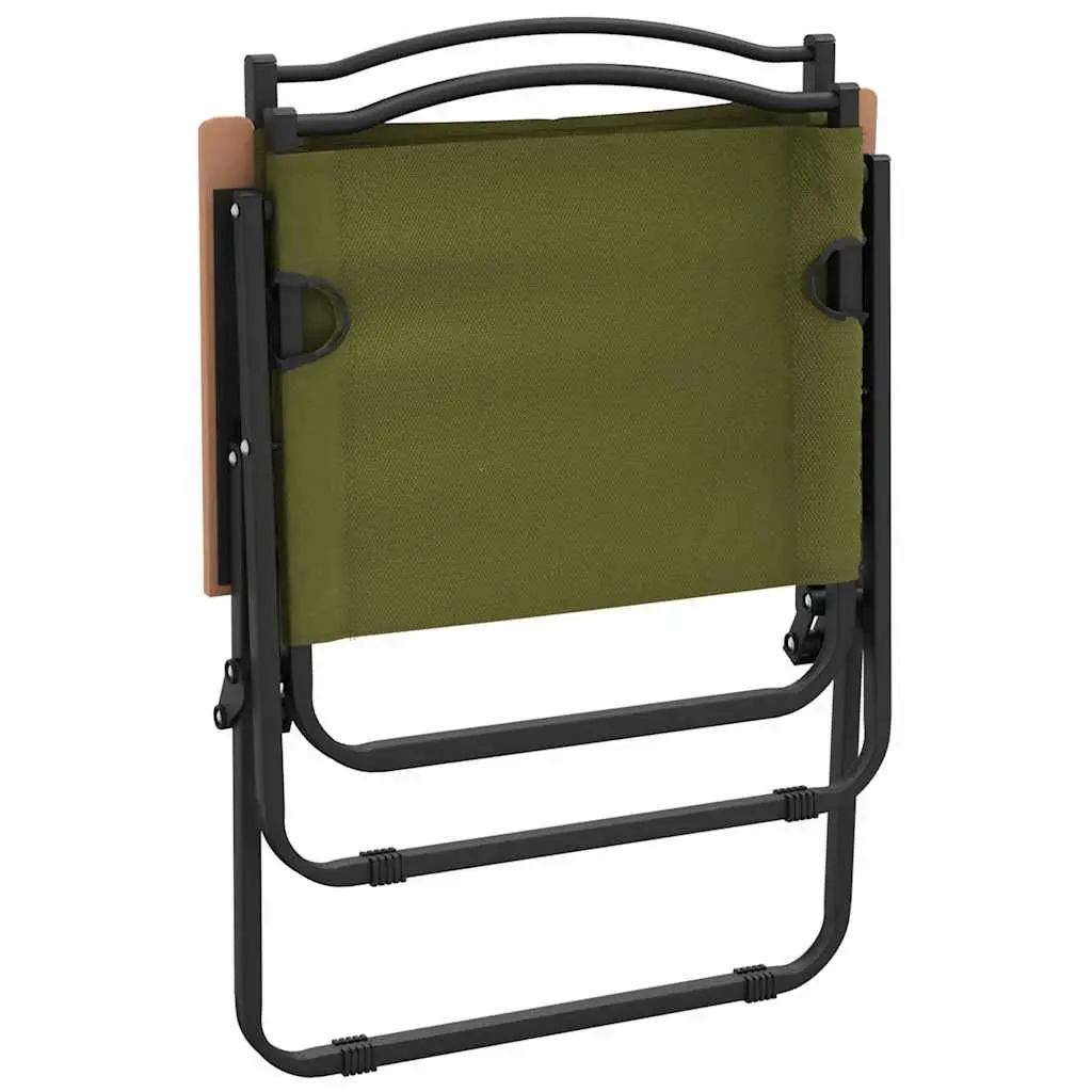 Camping Chair Oxford Fabric Green Folding Portable 2 Piece