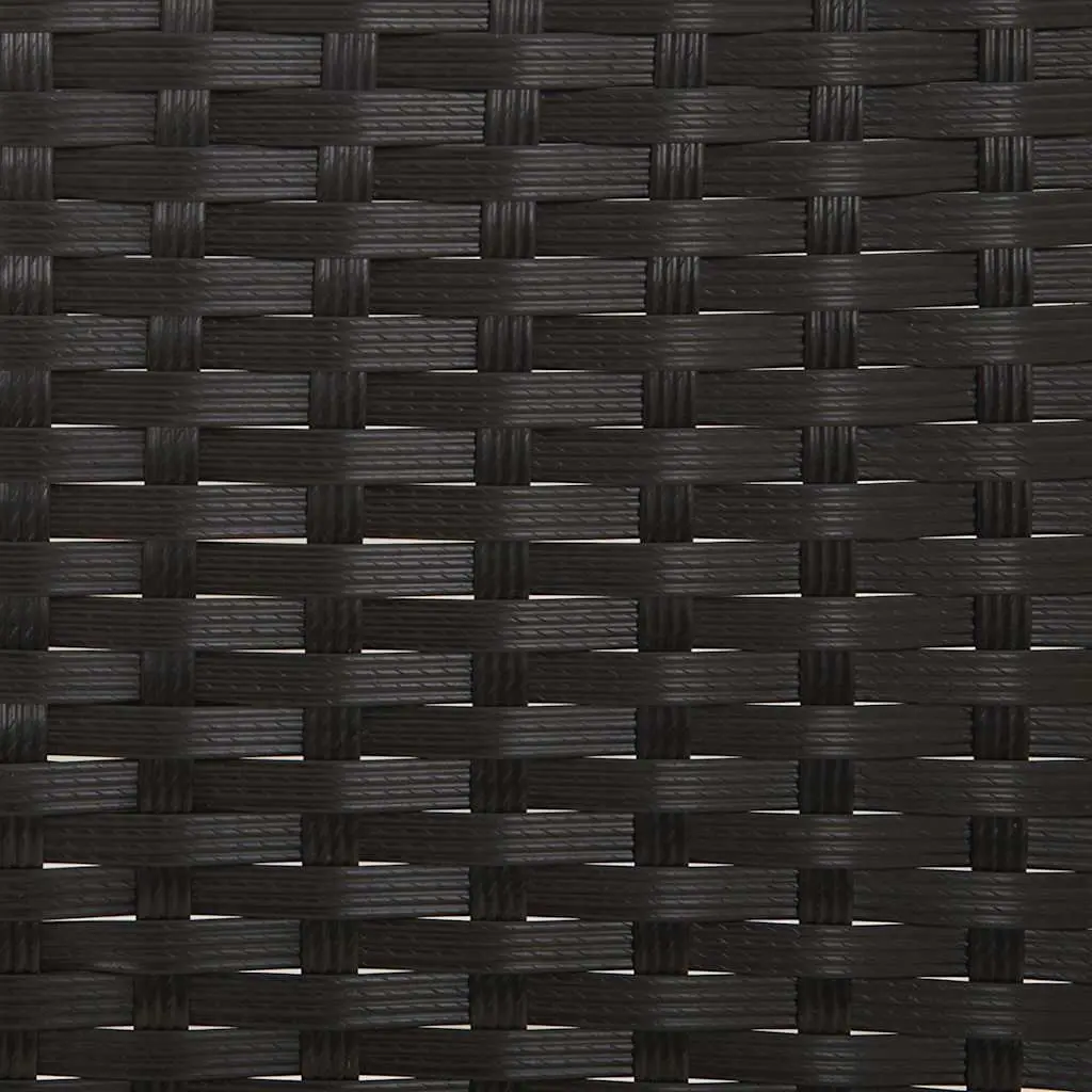 3-Seater Outdoor Garden Bench in Black Poly Rattan