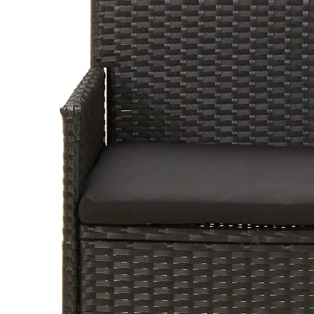 4 Piece Outdoor Garden Lounge Set in Black Poly Rattan