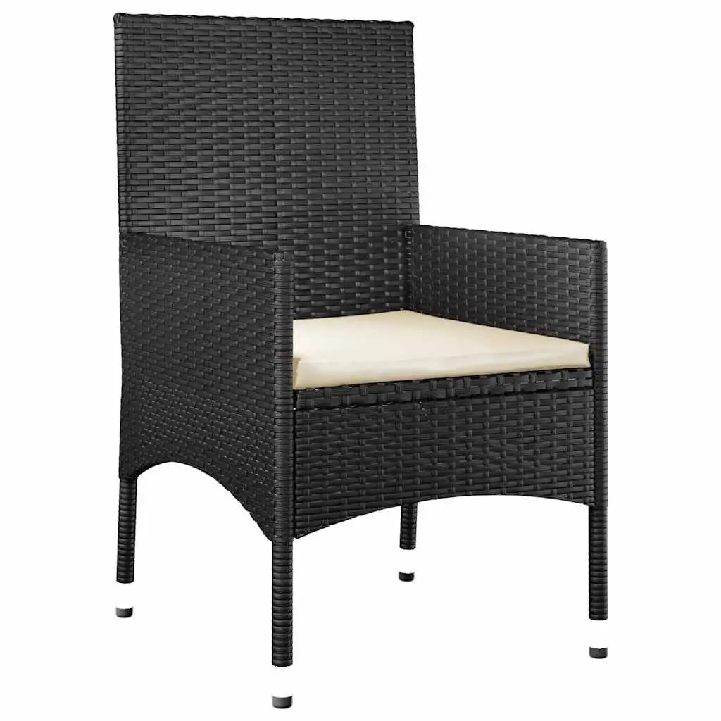 Black Poly Rattan 4 Piece Garden Lounge Set