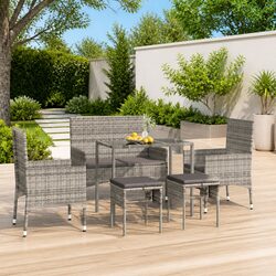 Premium 6-Piece Outdoor Lounge Set in Grey Poly Rattan
