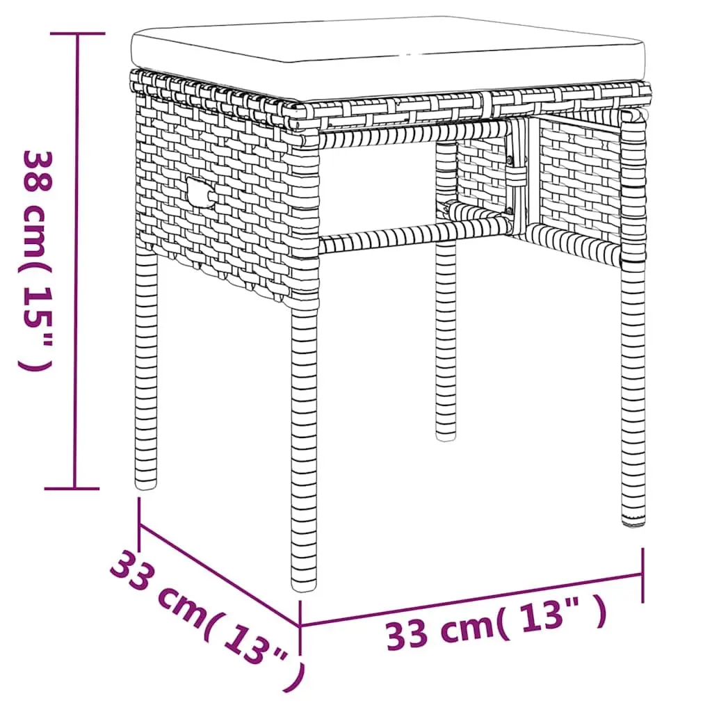 Garden Lounge Set Poly Rattan 6 Piece Outdoor Furniture Grey with Cushions