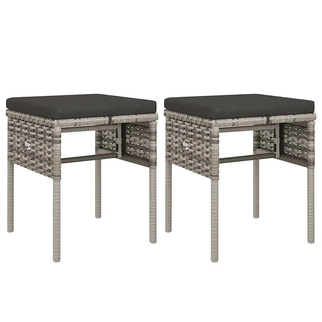 Garden Lounge Set Poly Rattan 6 Piece Outdoor Furniture Grey with Cushions