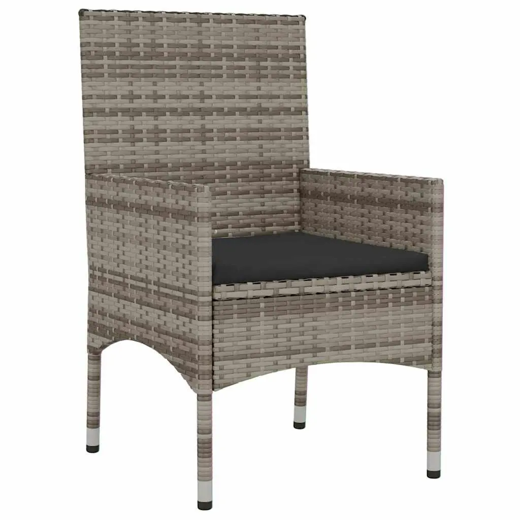 Garden Lounge Set Poly Rattan 6 Piece Outdoor Furniture Grey with Cushions
