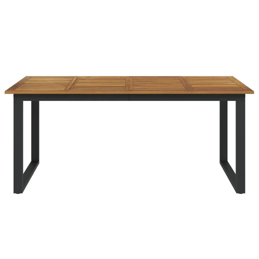 Solid Acacia Wood Garden Dining Table with U-shaped Legs