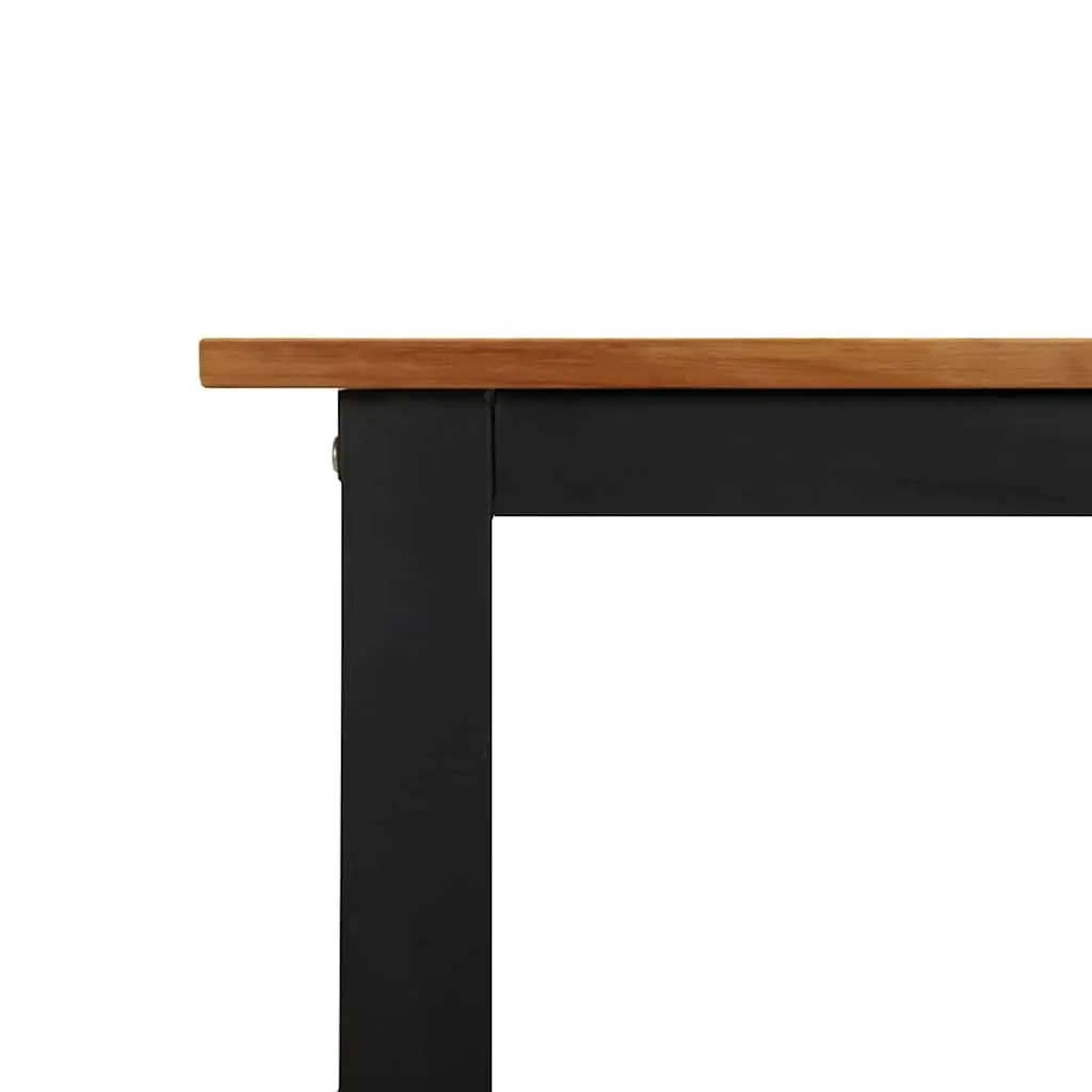 Garden Table Solid Acacia Wood 200x90x75cm Brown U-shaped Metal Legs
