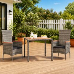 Outdoor Patio Table with Solid Acacia Wood Top