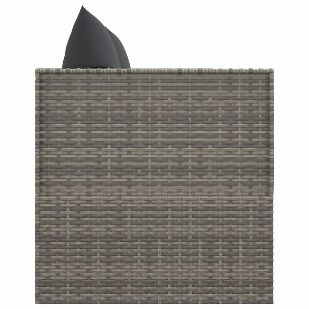 Outdoor Lounge Bed Poly Rattan Adjustable Grey