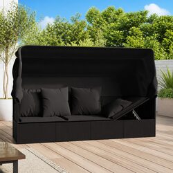 Stylish Outdoor Sun Lounge Bed with Adjustable Roof