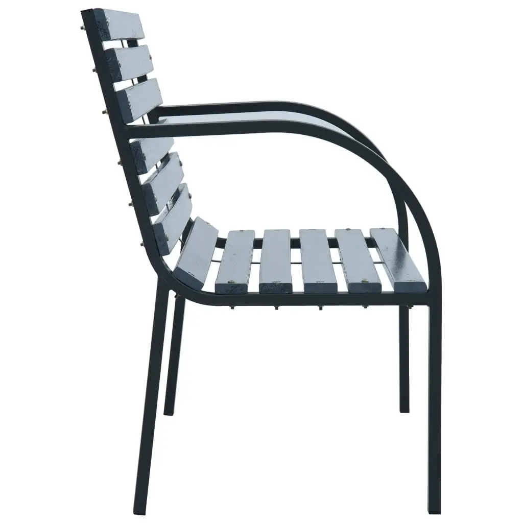 Outdoor Garden Bench Solid Fir Wood 112cm Grey