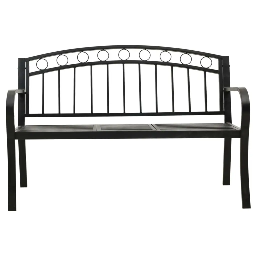 Black Garden Bench with Integrated Table 120cm