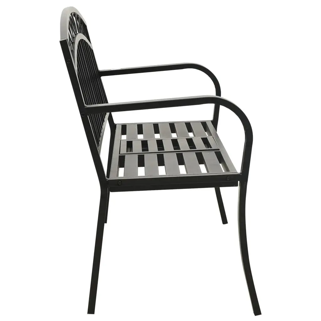 Black Garden Bench with Integrated Table 120cm