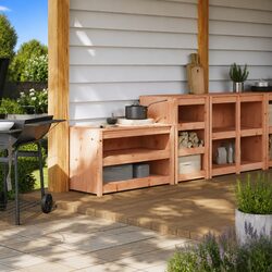 Durable Solid Wood Outdoor Kitchen Cabinets - 2 pcs
