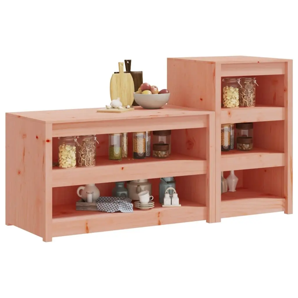 Outdoor Kitchen Cabinets 2 pcs Solid Wood Storage Cupboard Garden Furniture
