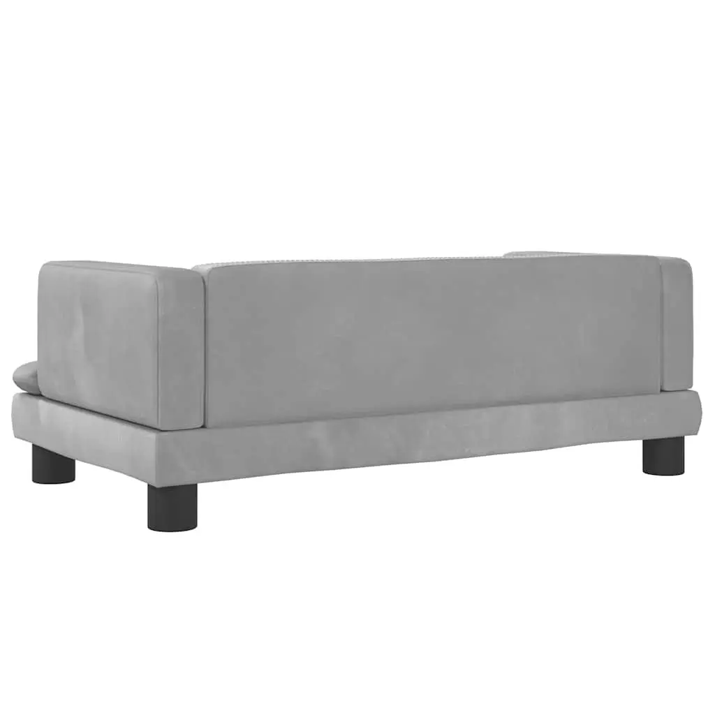 Kids Sofa Velvet Light Grey 80 x 45 x 30 cm
