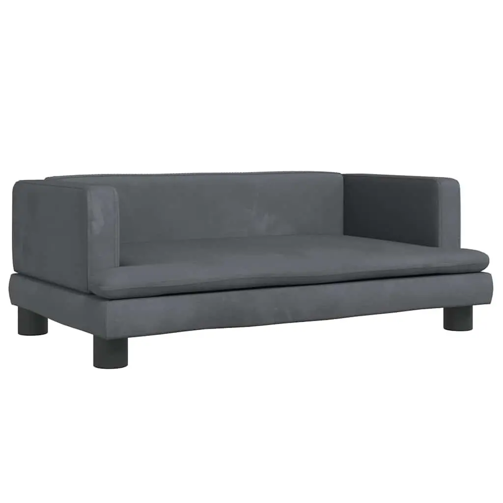 Kids Sofa Velvet Grey 80x45x30cm