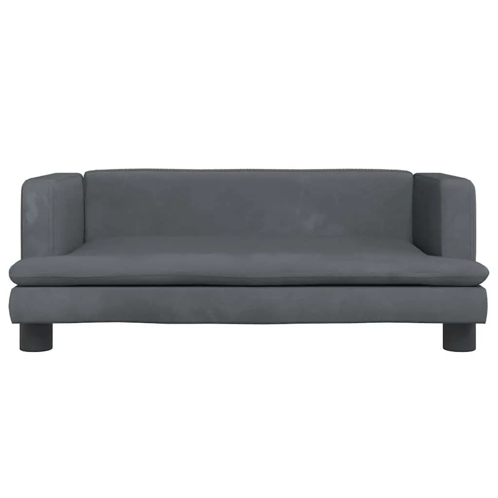 Kids Sofa Velvet Grey 80x45x30cm