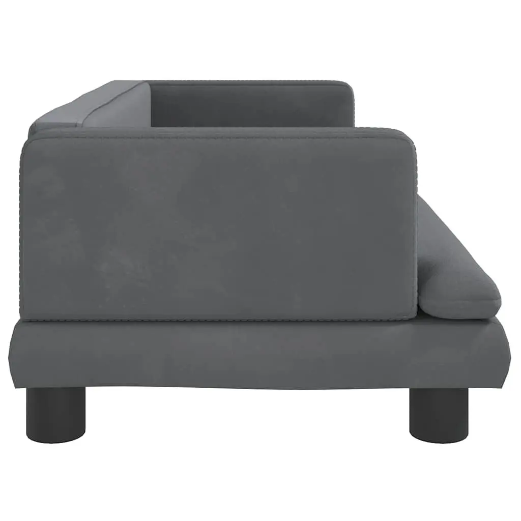 Kids Sofa Velvet Grey 80x45x30cm
