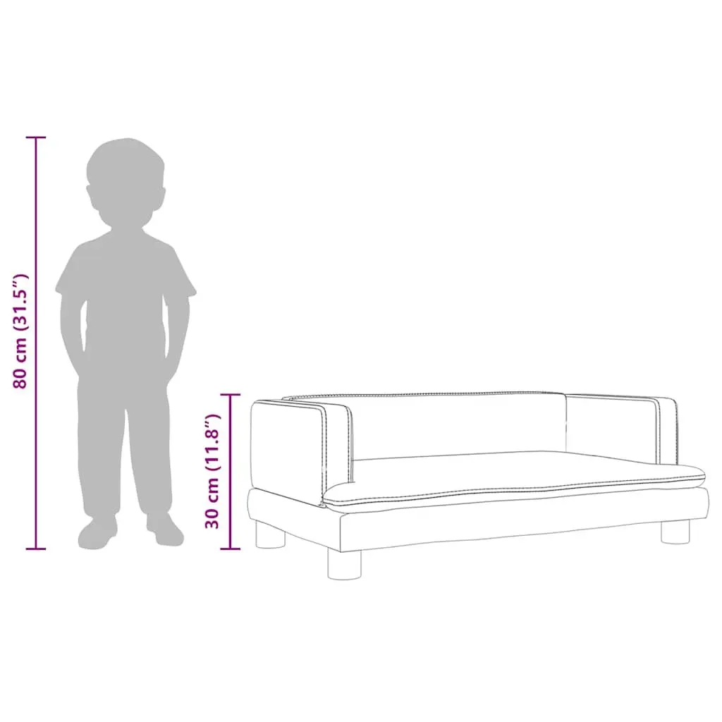 Kids Sofa Velvet Grey 80x45x30cm