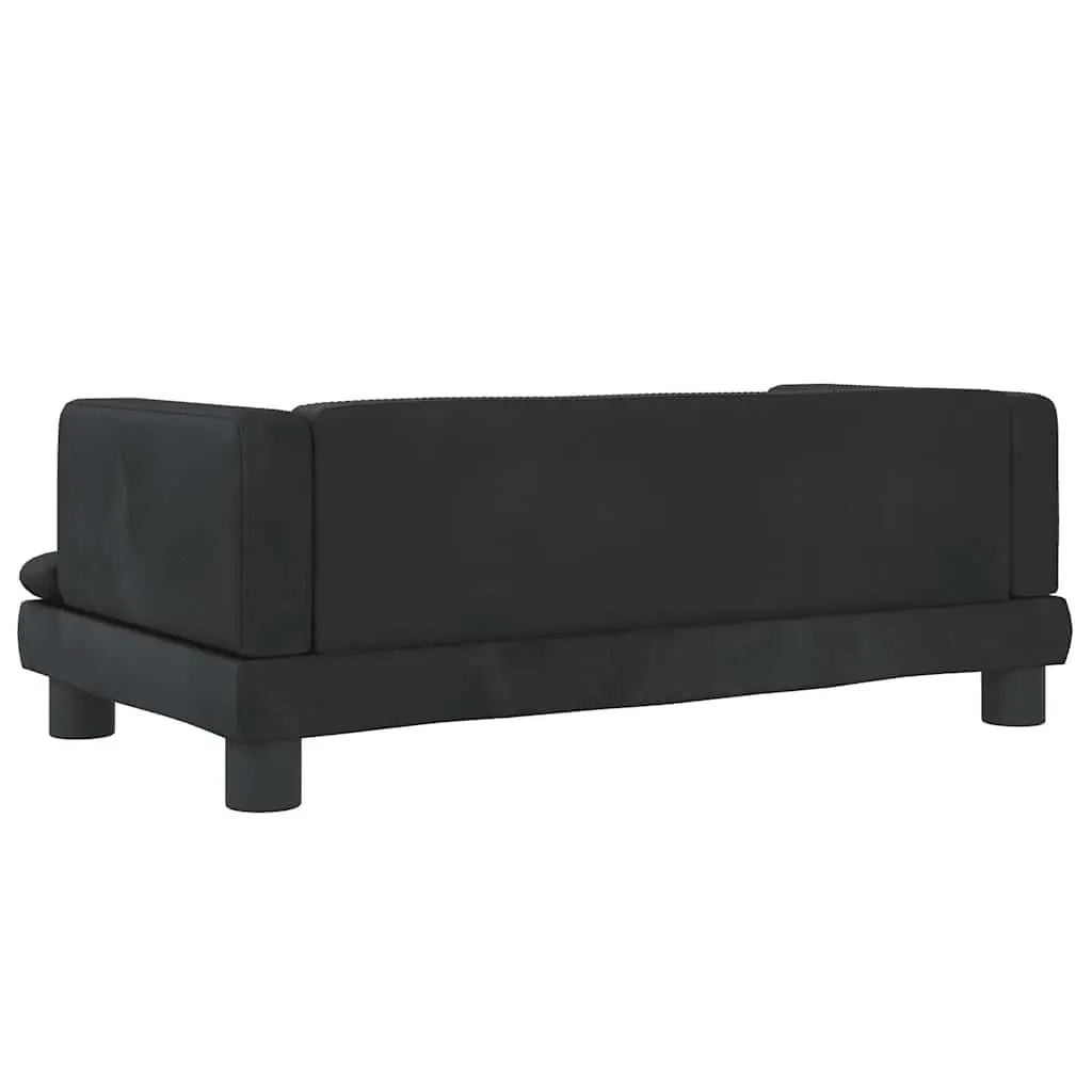 Kids Sofa Velvet Black Small Furniture
