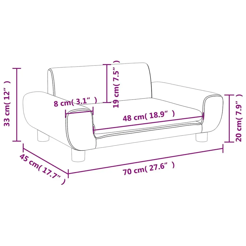 Kids Sofa Grey Velvet Padded Children's Couch Comfortable Relaxation Furniture