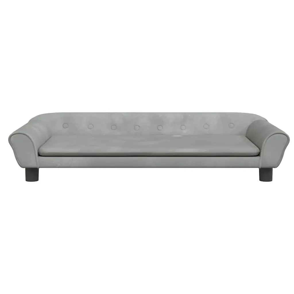 Kids Sofa Velvet Grey 100x50x26cm