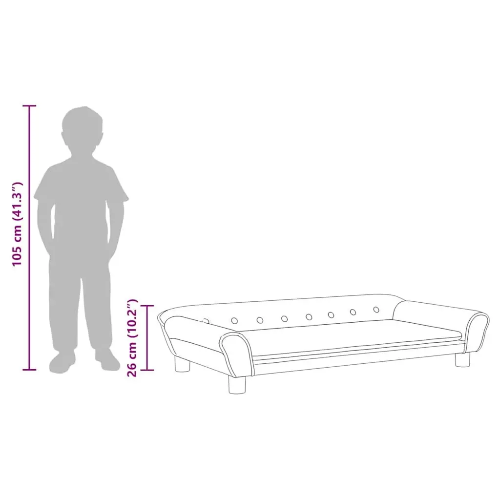 Kids Sofa Velvet Grey 100x50x26cm